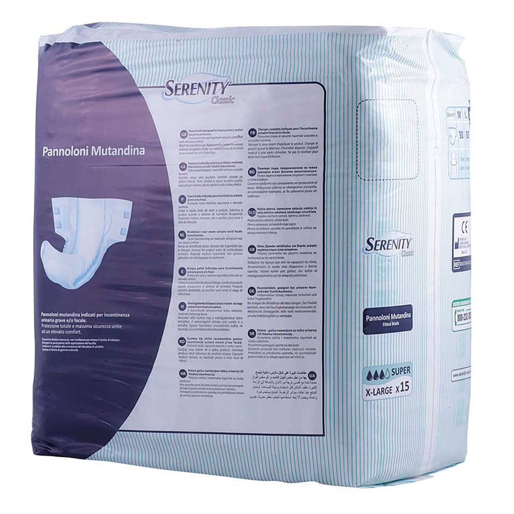 Serenity Classic Super Adult Diapers XL 15's