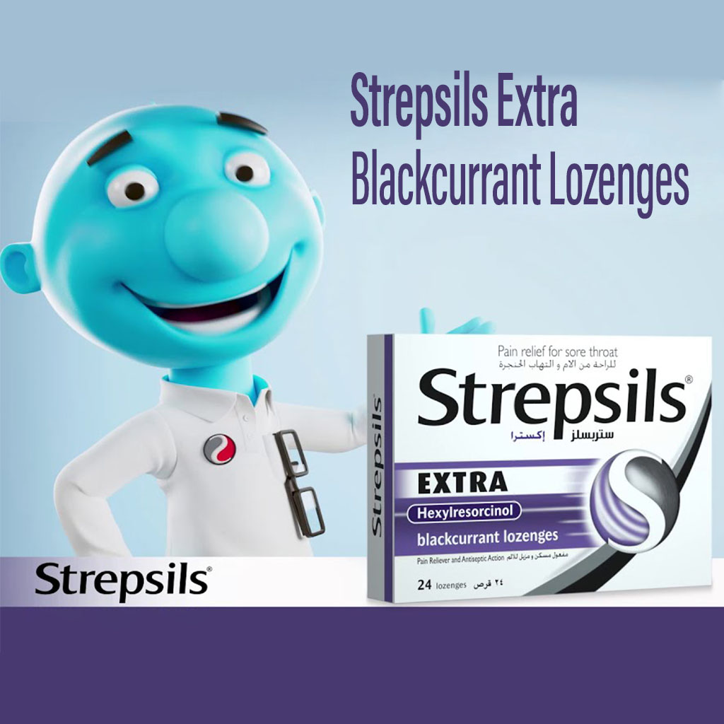 Strepsils Extra Blackcurrant Lozenges 24's