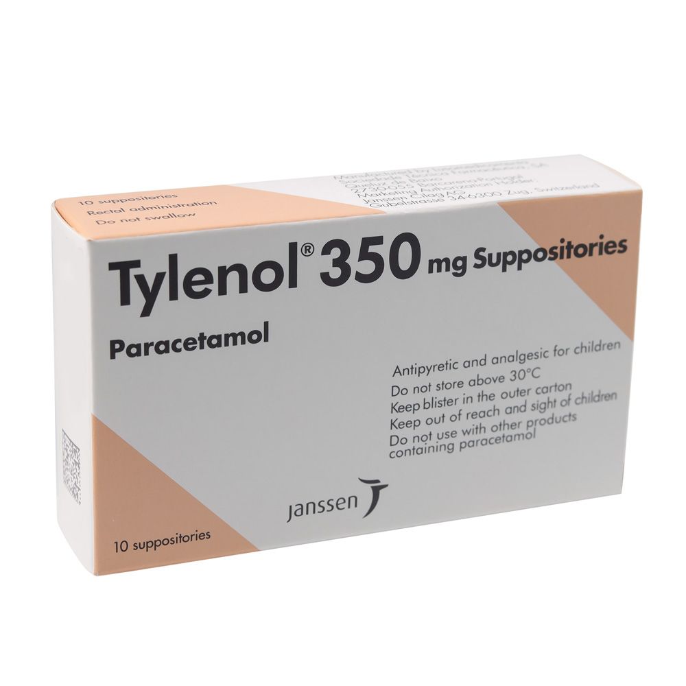 Tylenol 350 mg Suppositories 10's