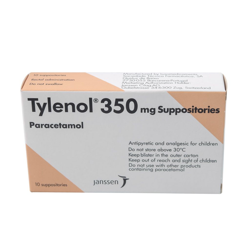 Tylenol 350 mg Suppositories 10's