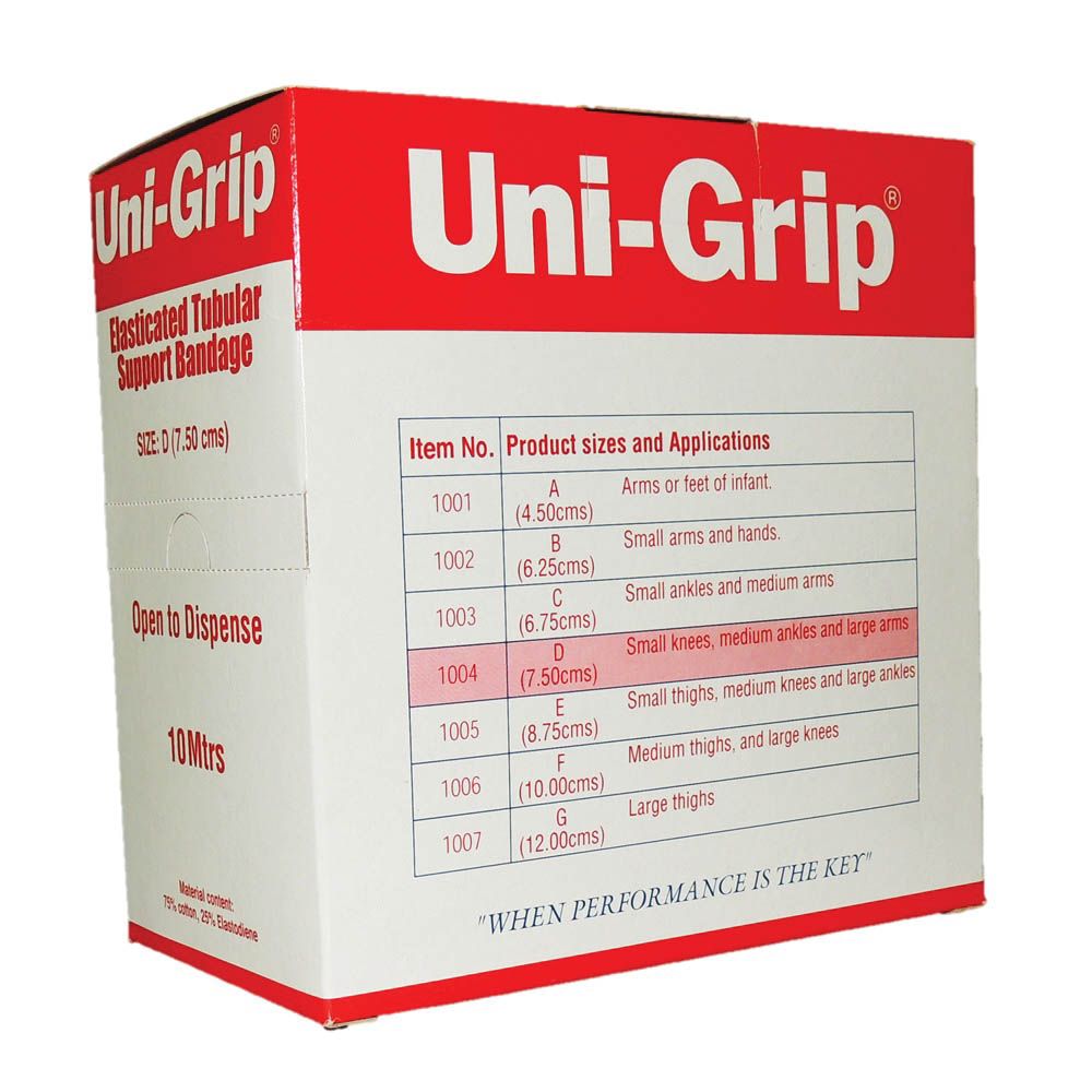 Uni-Grip Elasticated Tubular Support Bandage Size D 10 m