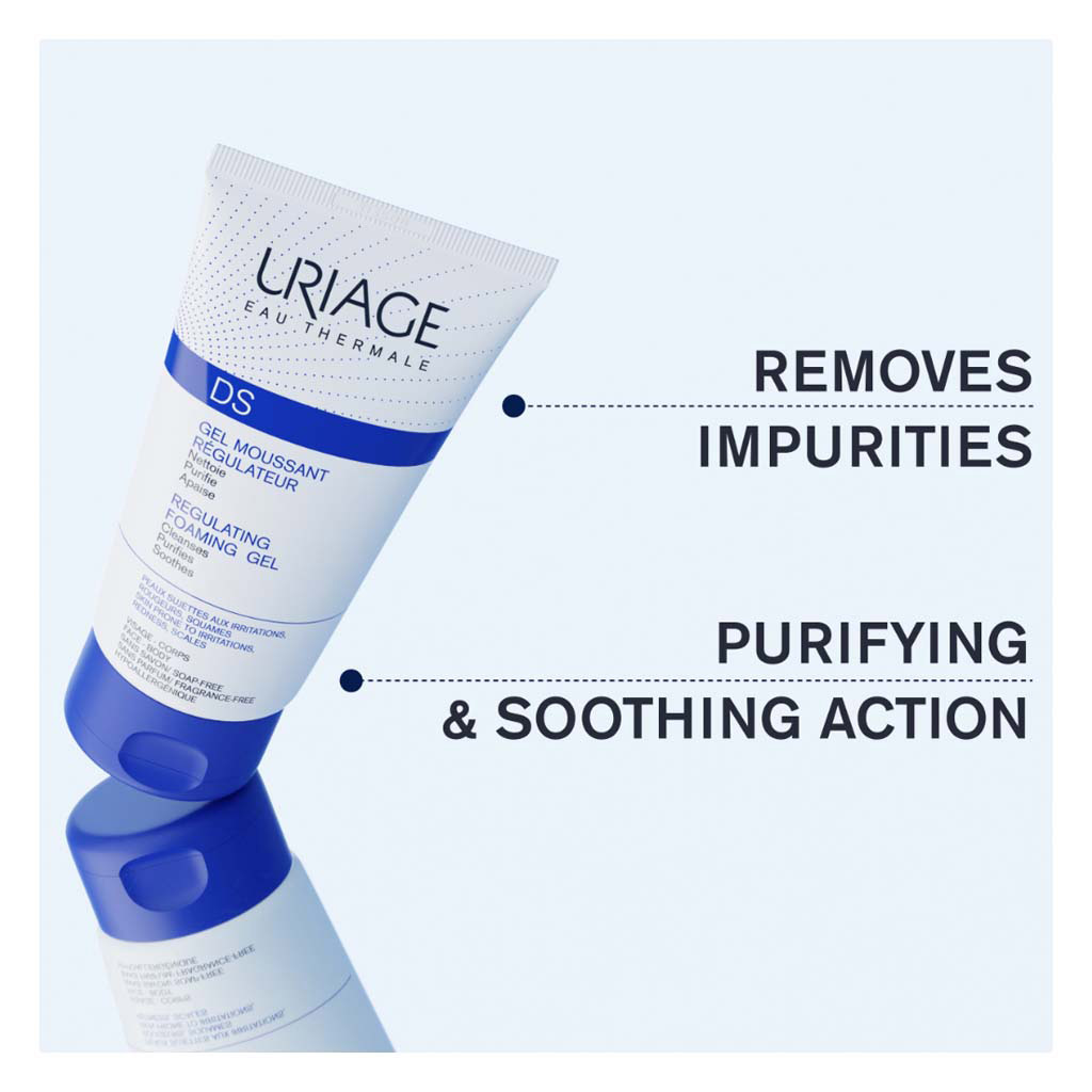 Uriage DS Regulating Foaming Gel For Cleansing Sensitive Redness Prone Face And Body 150ml