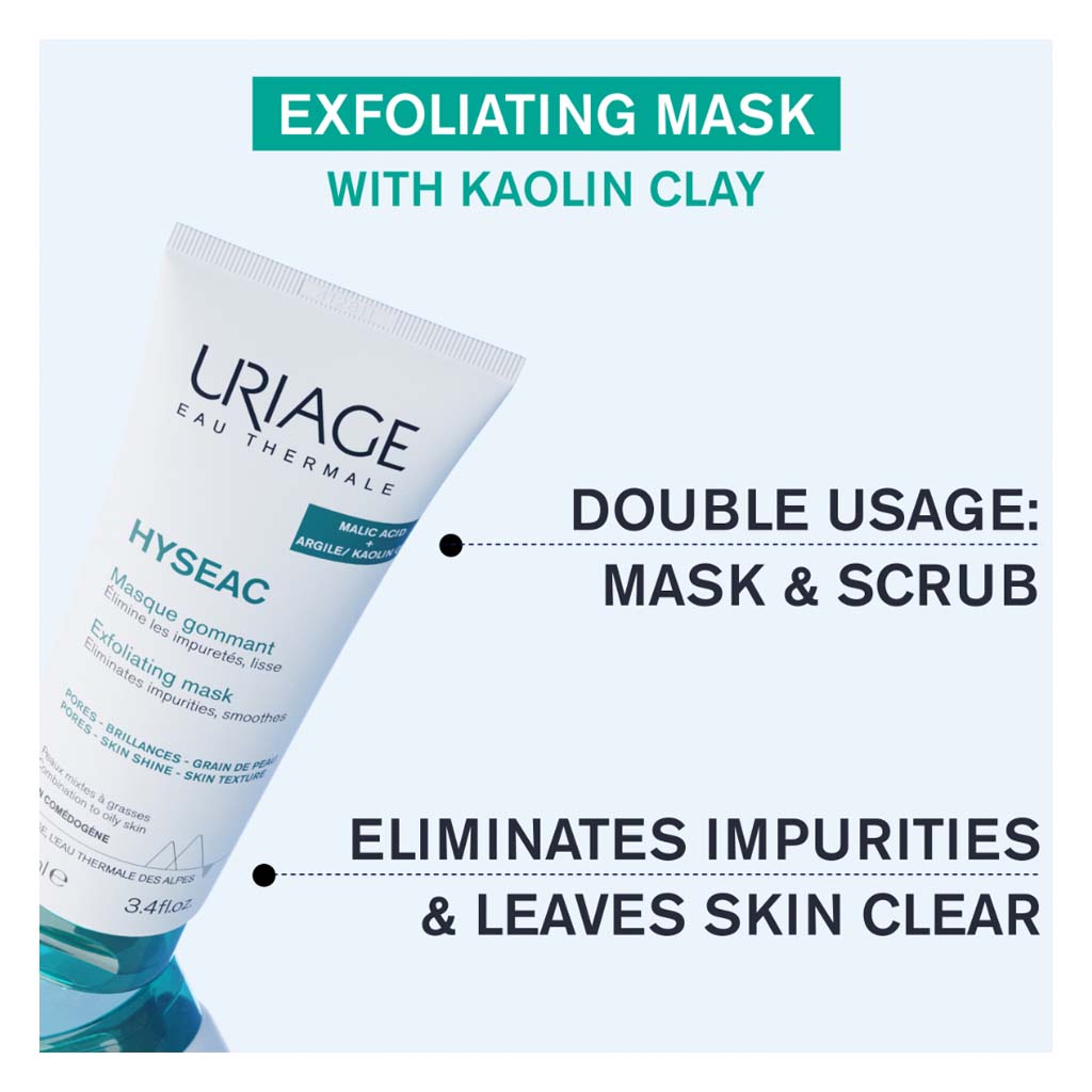 Uriage Hyseac Exfoliating Face Mask For Combination To Oily Skin 100ml 