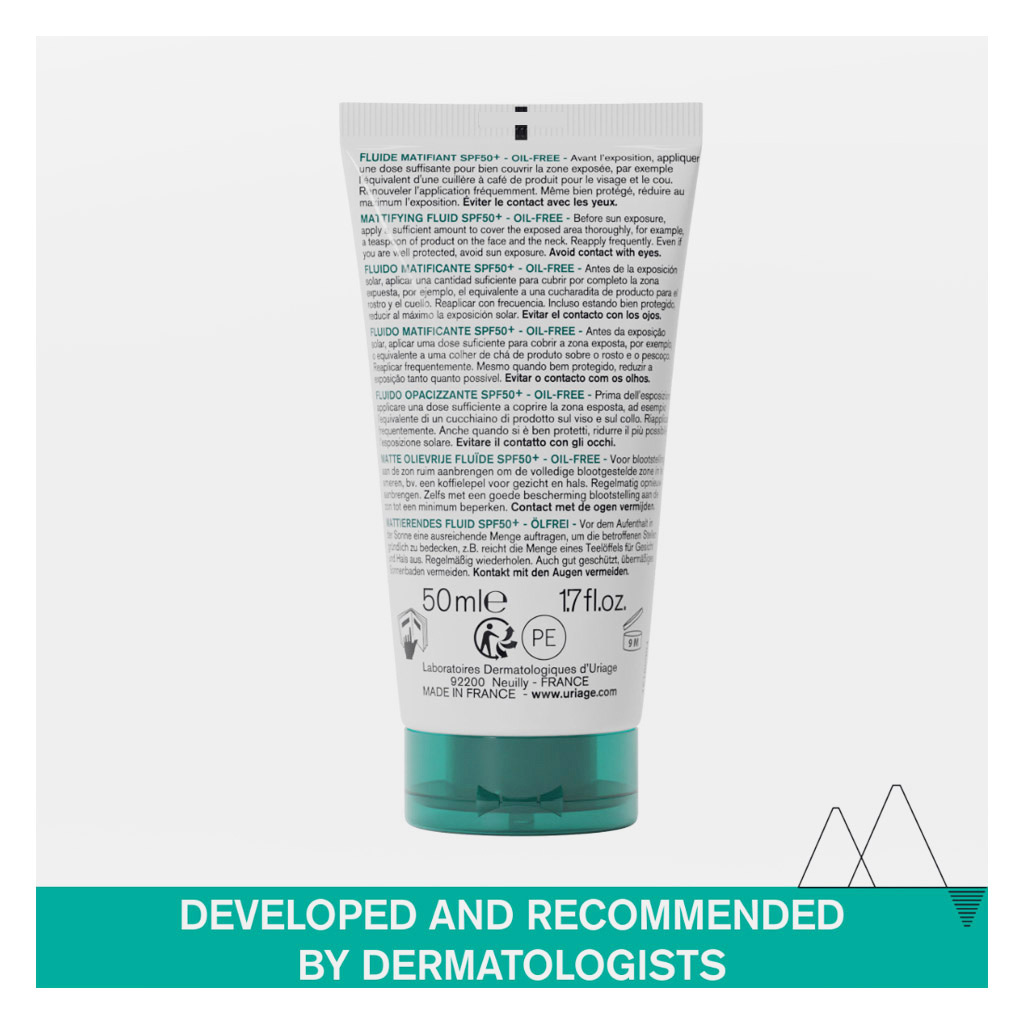 Uriage Hyseac SPF50+ Moisturising & Mattifying Sunscreen Fluid For Combination To Oily Skin 50ml