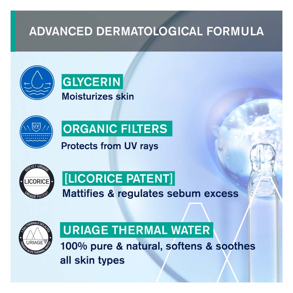 Uriage Hyseac SPF50+ Moisturising & Mattifying Sunscreen Fluid For Combination To Oily Skin 50ml