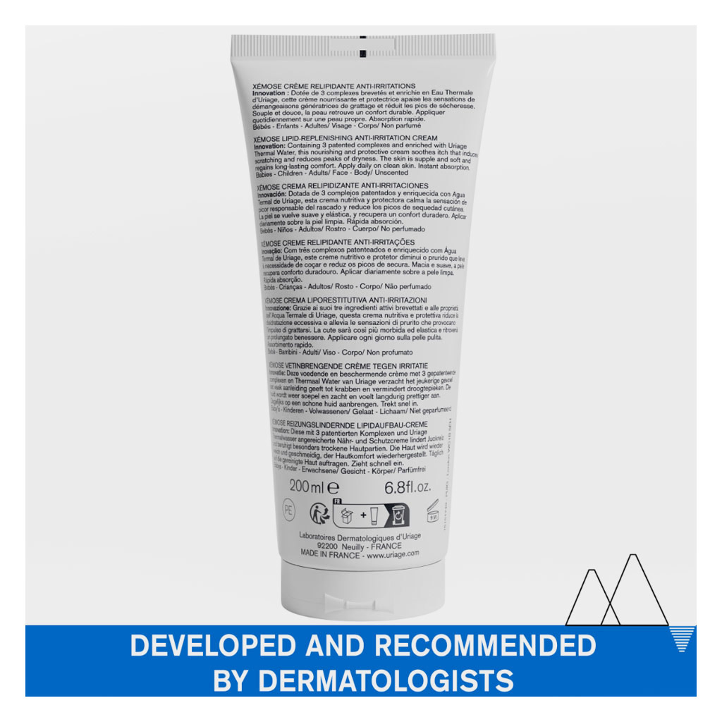 Uriage Xemose Lipid-Replenishing Anti-Irritation Cream For Very Dry Skin Prone To Atopy 200ml