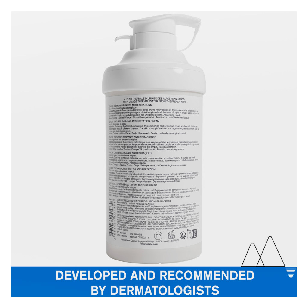 Uriage Xemose Lipid-Replenishing Anti-Irritation Cream For Very Dry Skin Prone To Atopy 400ml