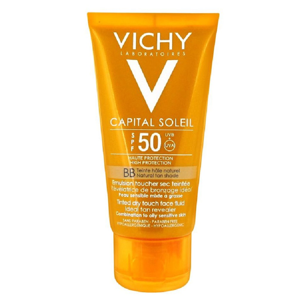 Vichy Capital Soleil BB Tinted SPF 50 Anti Shine Dry Touch Face Fluid Sunscreen For Combination To Oily Skin 50ml