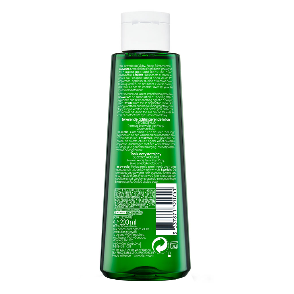 Vichy Normaderm Pore Tightening Purifying Lotion for Oily Skin With Salicylic & Glycolic acid 200ml