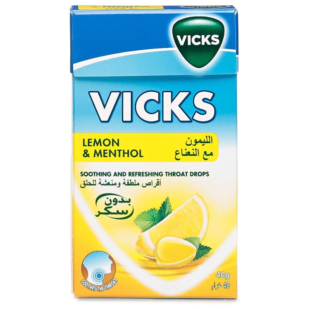 Vicks Soothing & Refreshing Throat Drops With Lemon & Menthol 40g