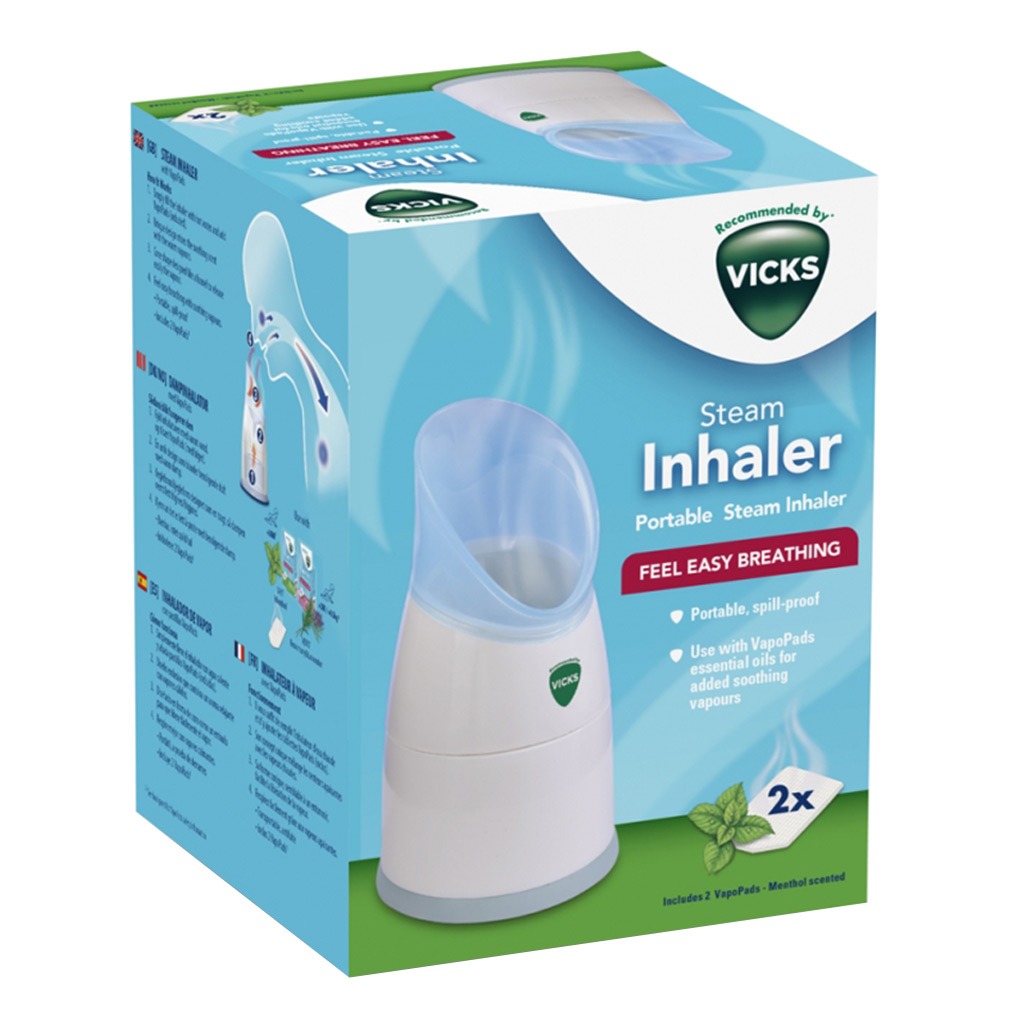 Vicks Portable Steam Inhaler With Menthol Scented Vapopads 