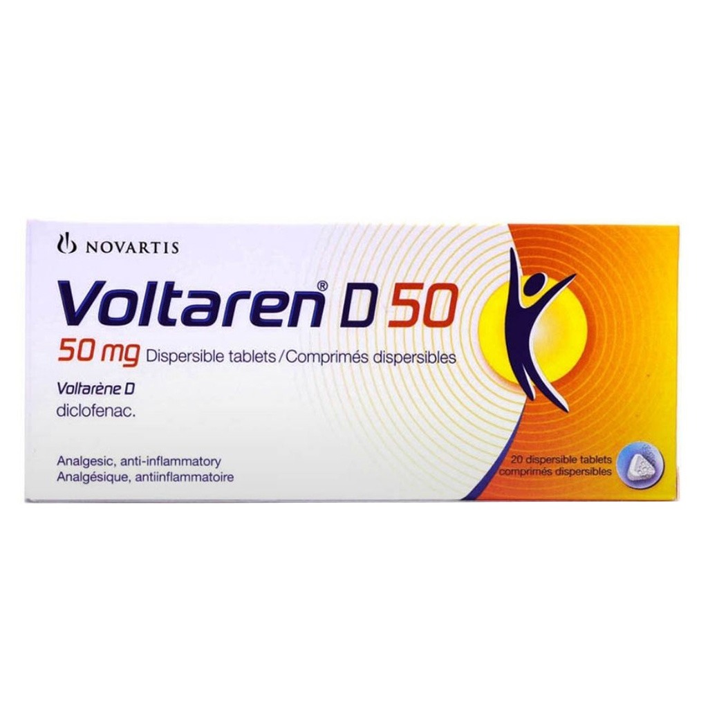 Voltaren D 50mg Dispersible Tablets For Pain Relief, Pack of 20’s
