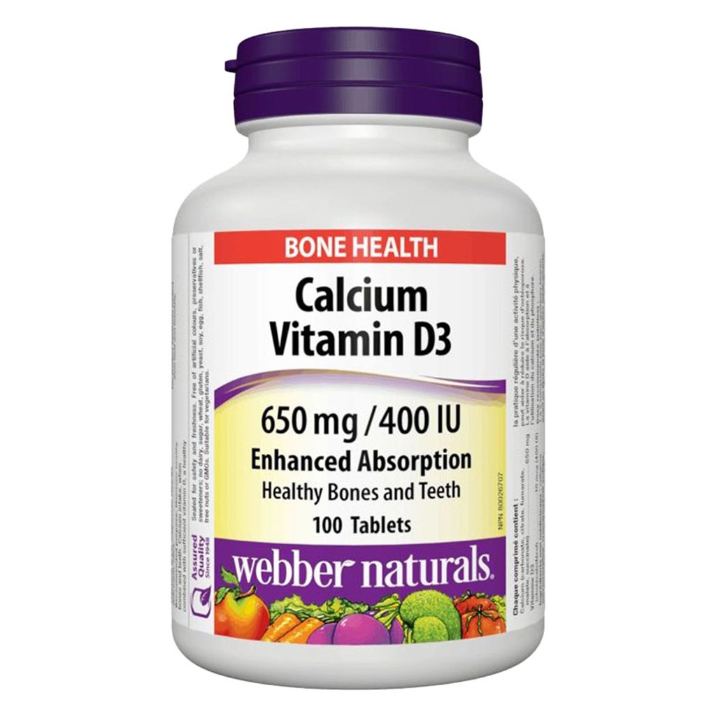 Webber Naturals Calcium Vitamin D3 650 mg 100s