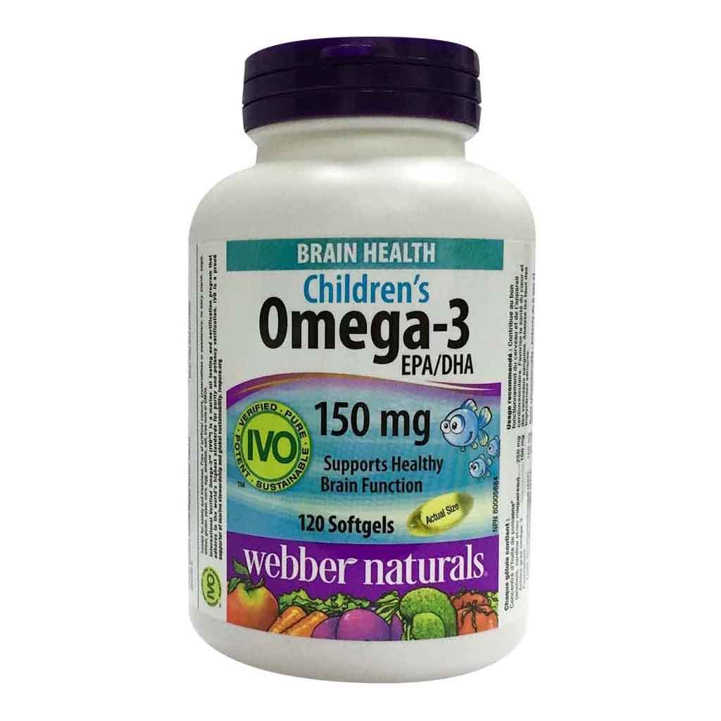 Webber Naturals Children’s Omega 3 150mg Softgels, Pack of 120’s
