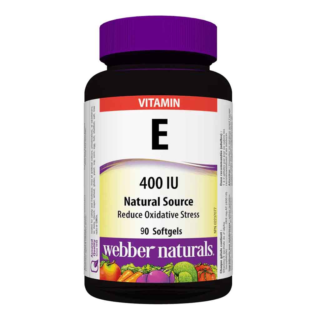 Webber Naturals Vitamin E 400IU Softgels, Pack of 90’s