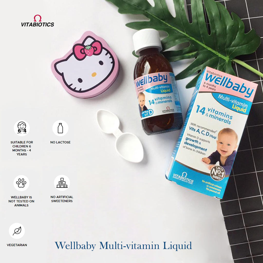 Vitabiotics Wellbaby Multivitamin Liquid For Baby From 6 Months To 4 Year Old 150ml