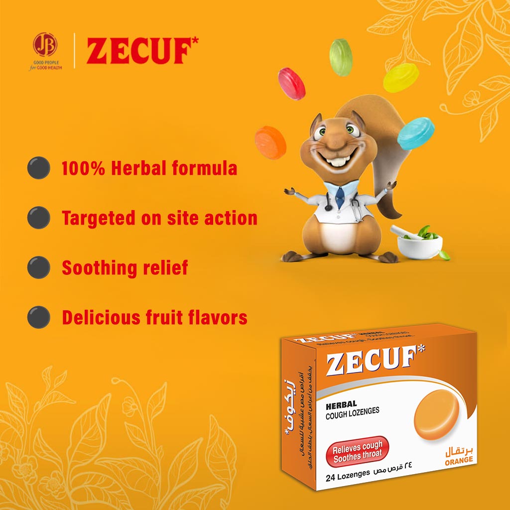 Zecuf Herbal Cough Orange Lozenges 24's