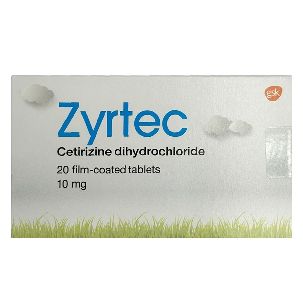 Zyrtec Tablets 10mg Cetirizine For Cold & Allergy Relief, Pack of 20’s 