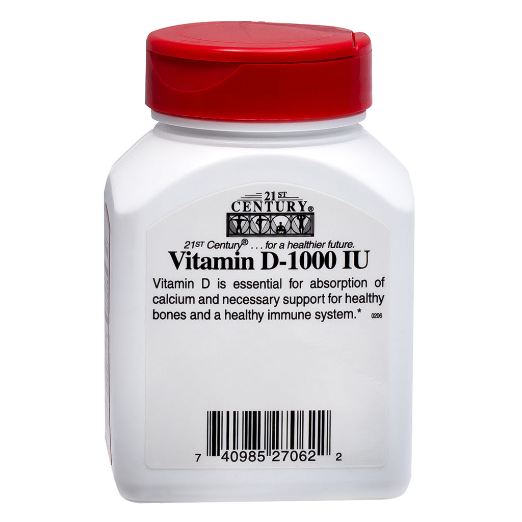 21st Century High Potency Vitamin D3-1000IU Tablets For Bone & Immune Health, Pack of 110's