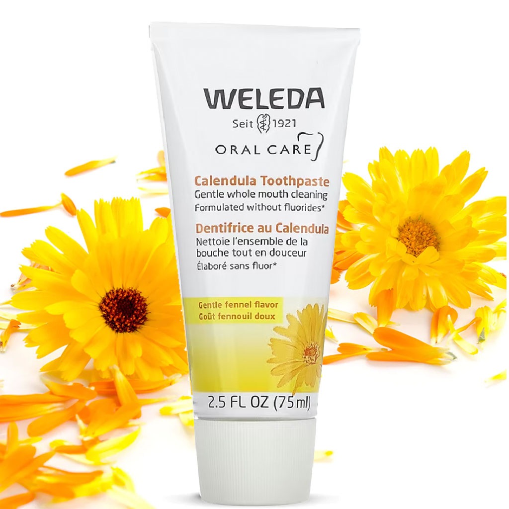 Weleda Oral Care Fluoride-Free Calendula Toothpaste, Fennel Flavor 75ml