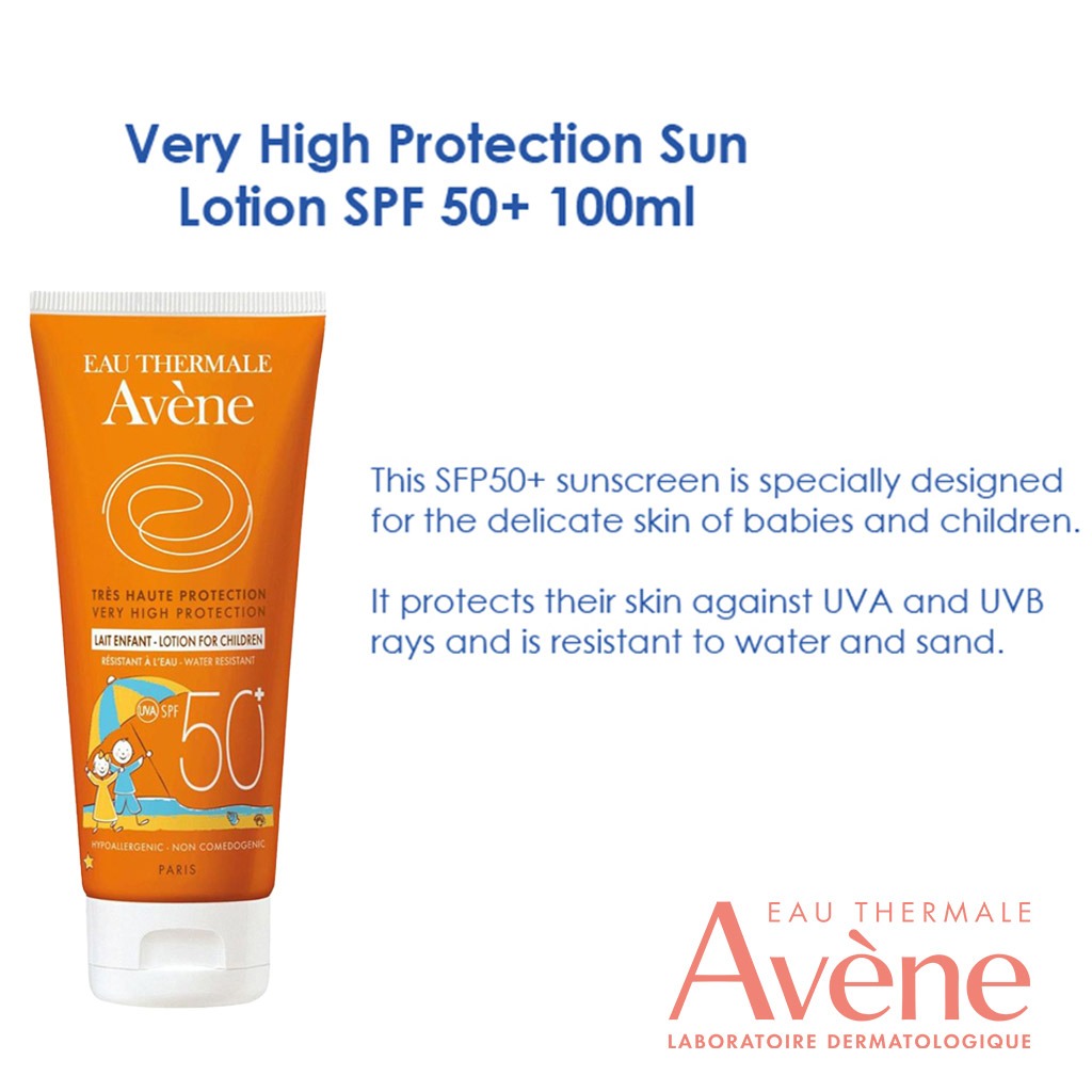 Avene SPF50+ Children's Sunscreen Lotion For High Sun Protection 100ml