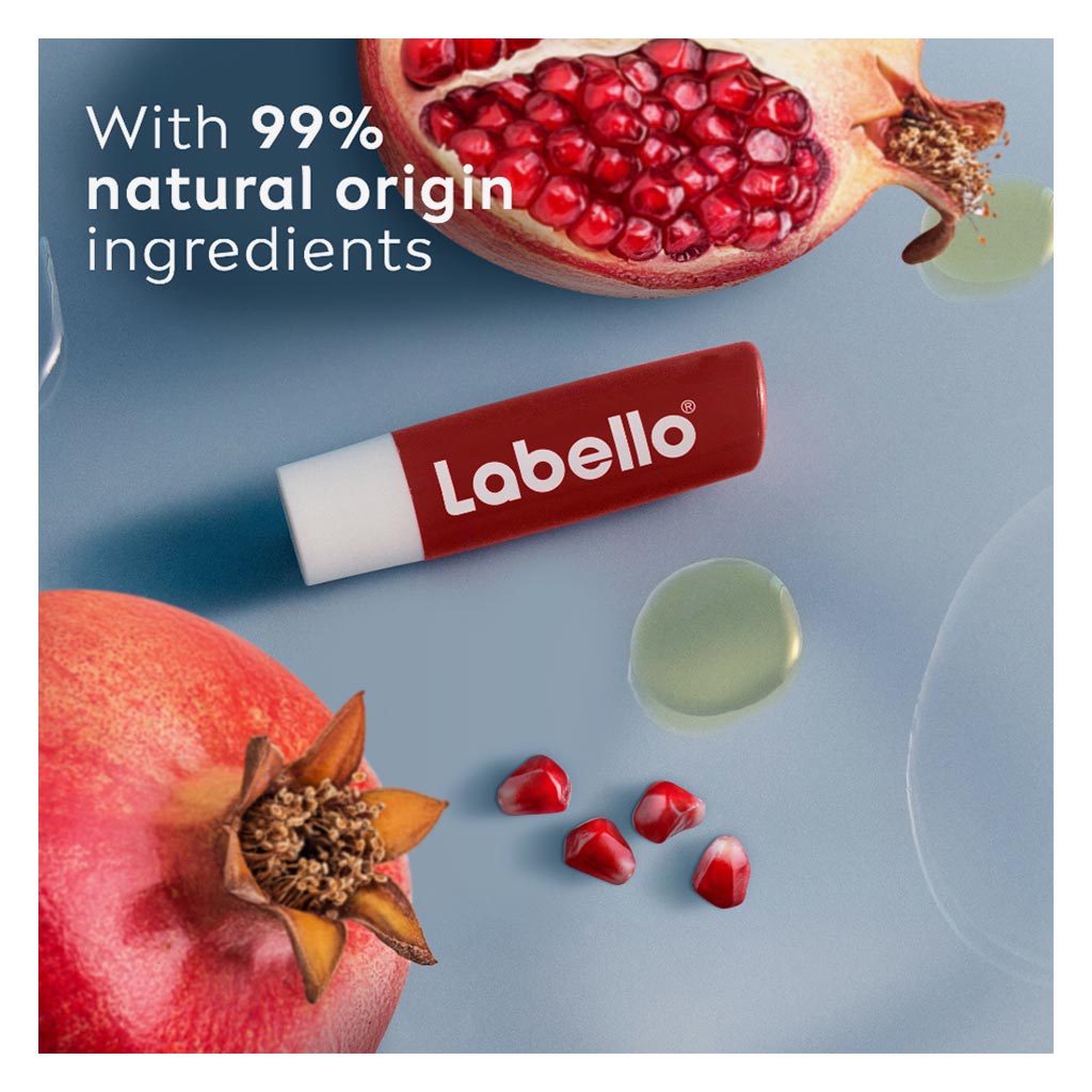 Labello 24H Moisture Pomegranate Shine Lip Balm 4.8g - Dark Red Tint