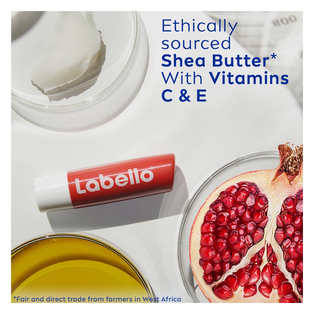 Labello 24H Moisture Pomegranate Shine Lip Balm 4.8g - Dark Red Tint