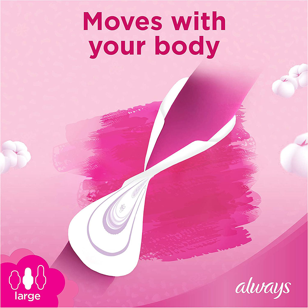 Always Cotton Soft Ultra Thin Large Sanitary Pads With Wings, Pack of 16's