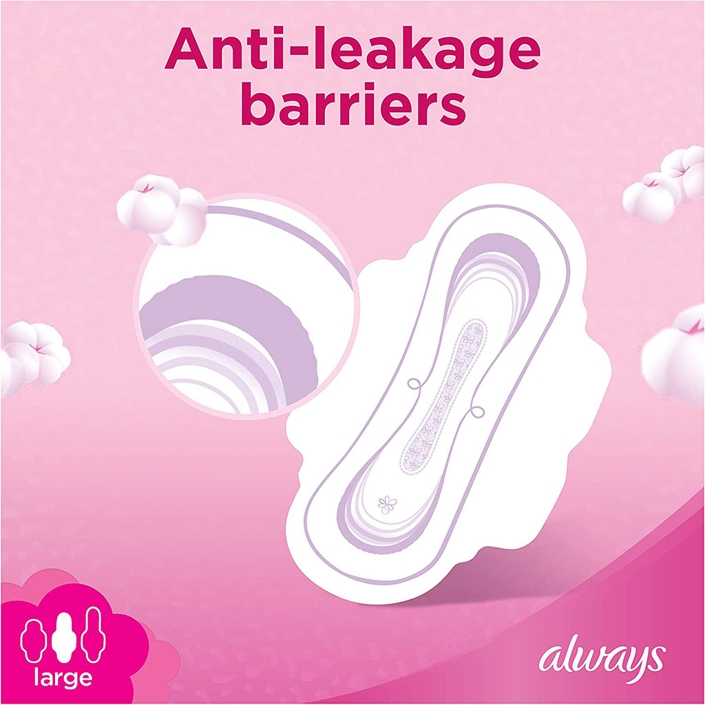 Always Cotton Soft Ultra Thin Large Sanitary Pads With Wings, Pack of 16's
