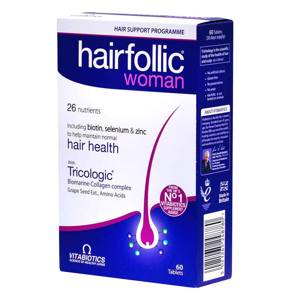 Vitabiotics Hairfollic Woman Tablets With Biotin For Healthy Hair, Pack of 60's