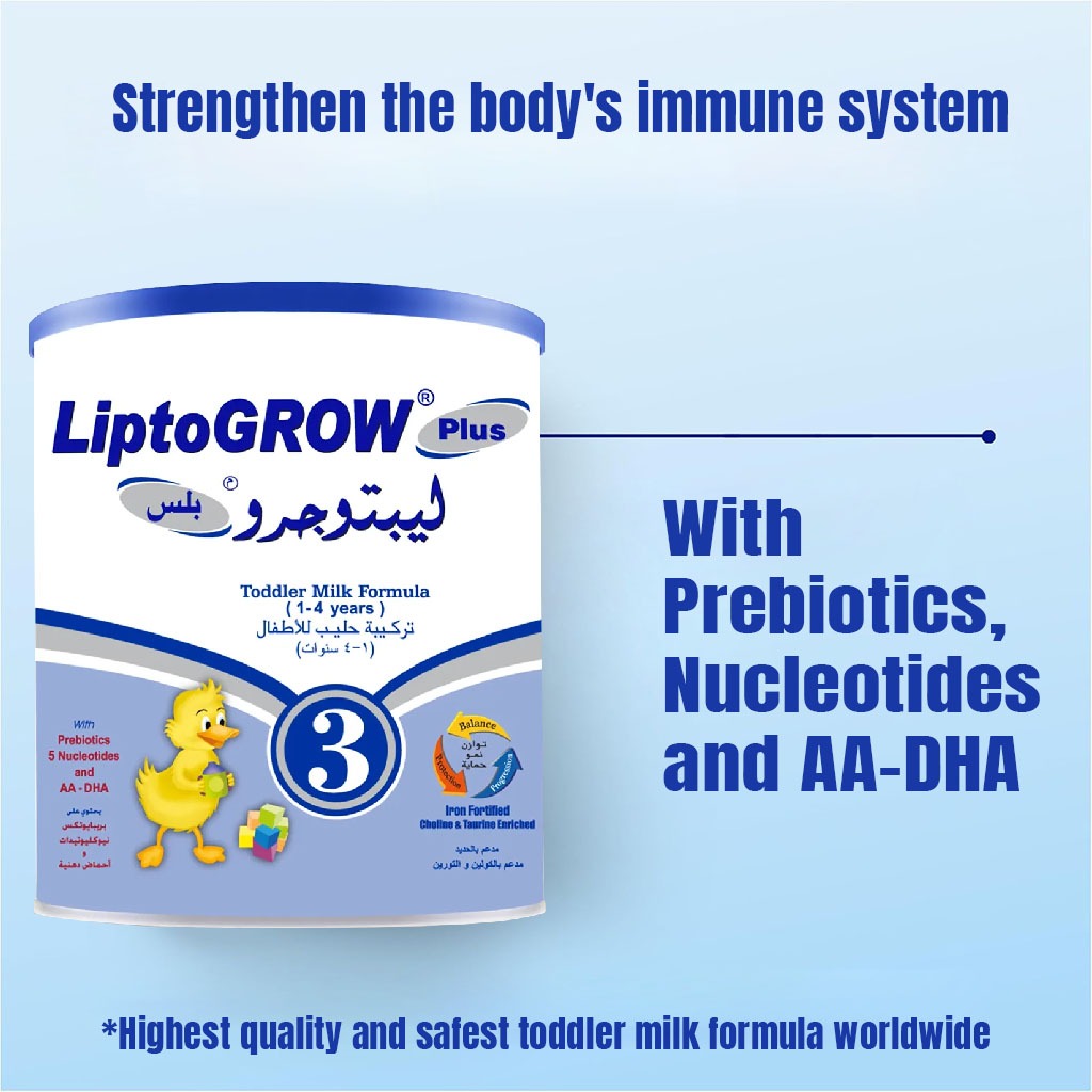 Liptogrow Plus Stage 3 Toddlers Milk Formula For 1 To 4 Years 400g