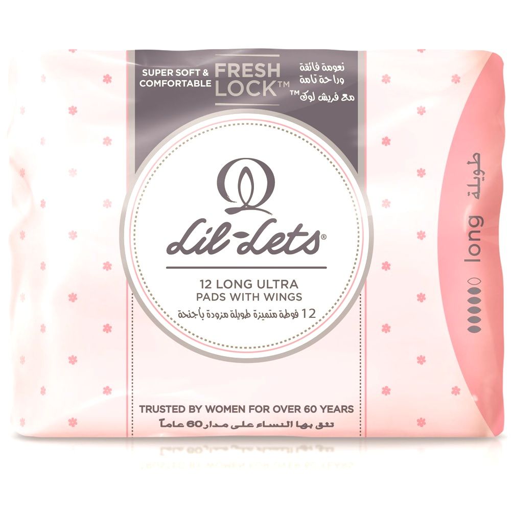 Lil-Lets Super Soft Long Ultra Pads With Wings 12's