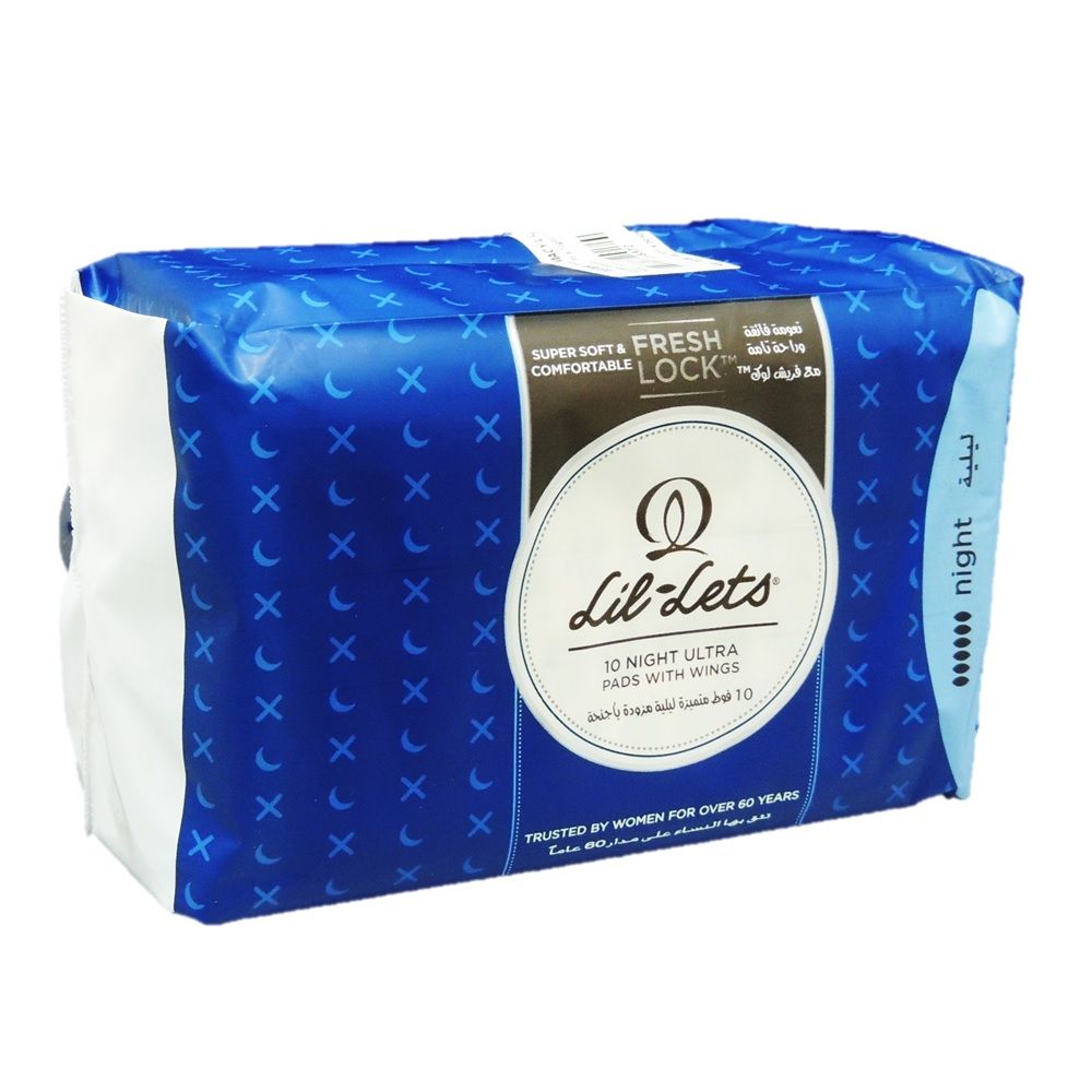 Lil-Lets Freshlock Night Ultra Pads with Wings  10's