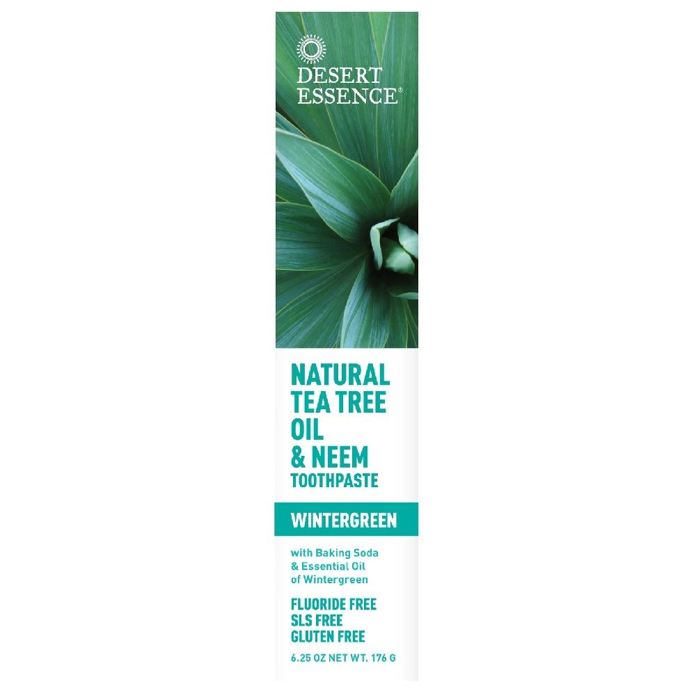 Desert Essence Natural Tea Tree Oil & Neem Wintergreen Toothpaste 6.25 oz, 176 g