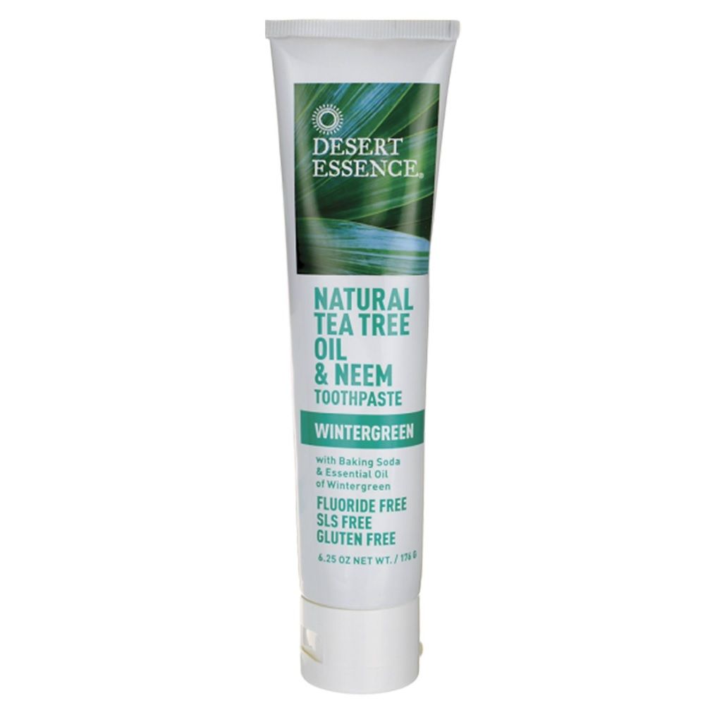 Desert Essence Natural Tea Tree Oil & Neem Wintergreen Toothpaste 6.25 oz, 176 g