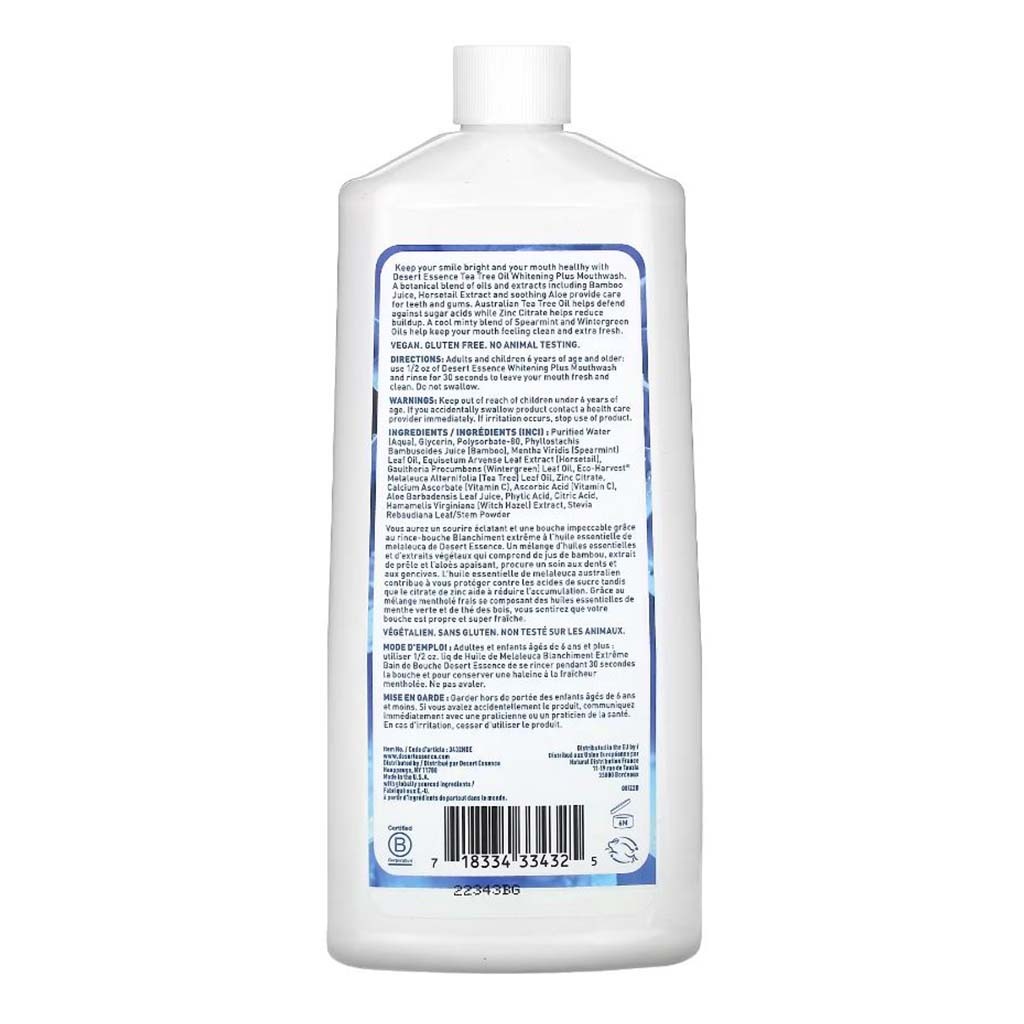 Desert Essence Natural Tea Tree Oil Whitening Plus Mouthwash 473ml