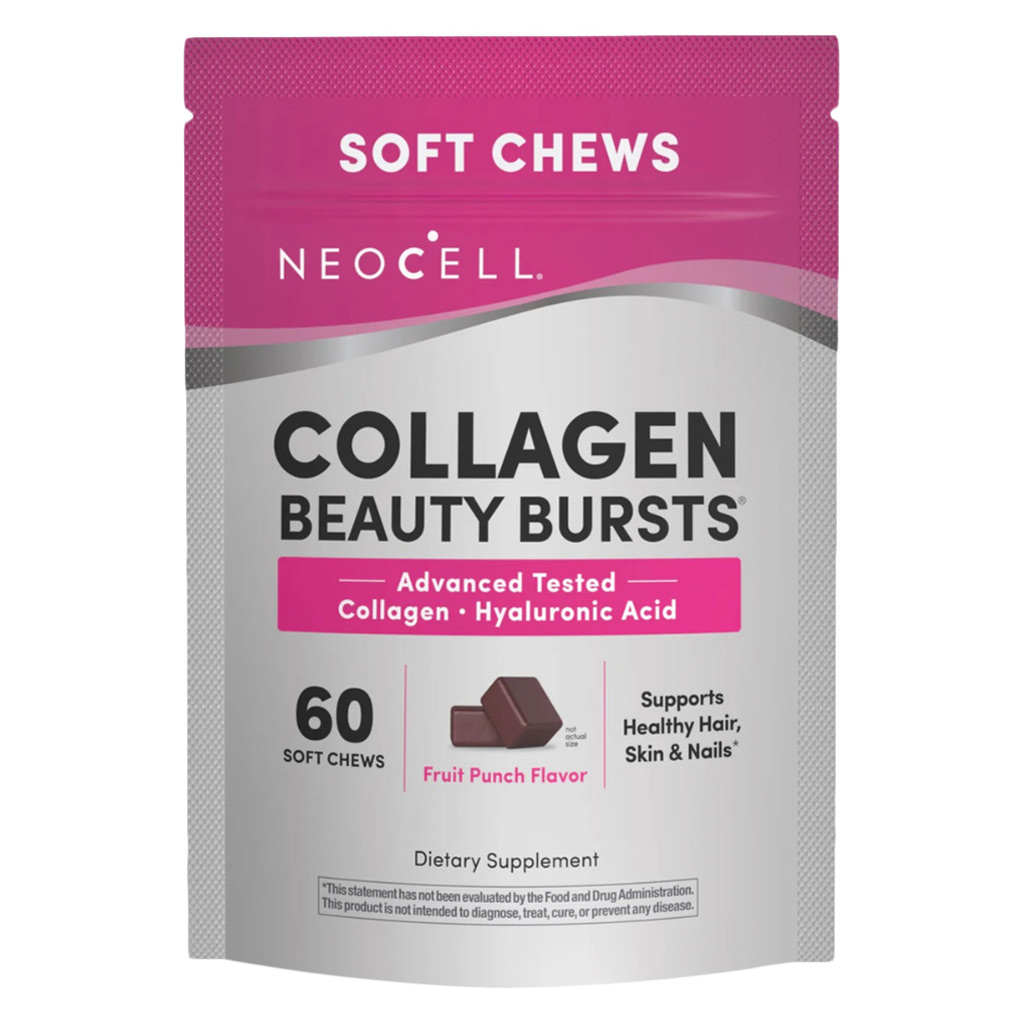 NeoCell Collagen Chews, Beauty Bursts For Skin, Hair And Nails, Fruit Punch Soft Chews, Pack of 60's