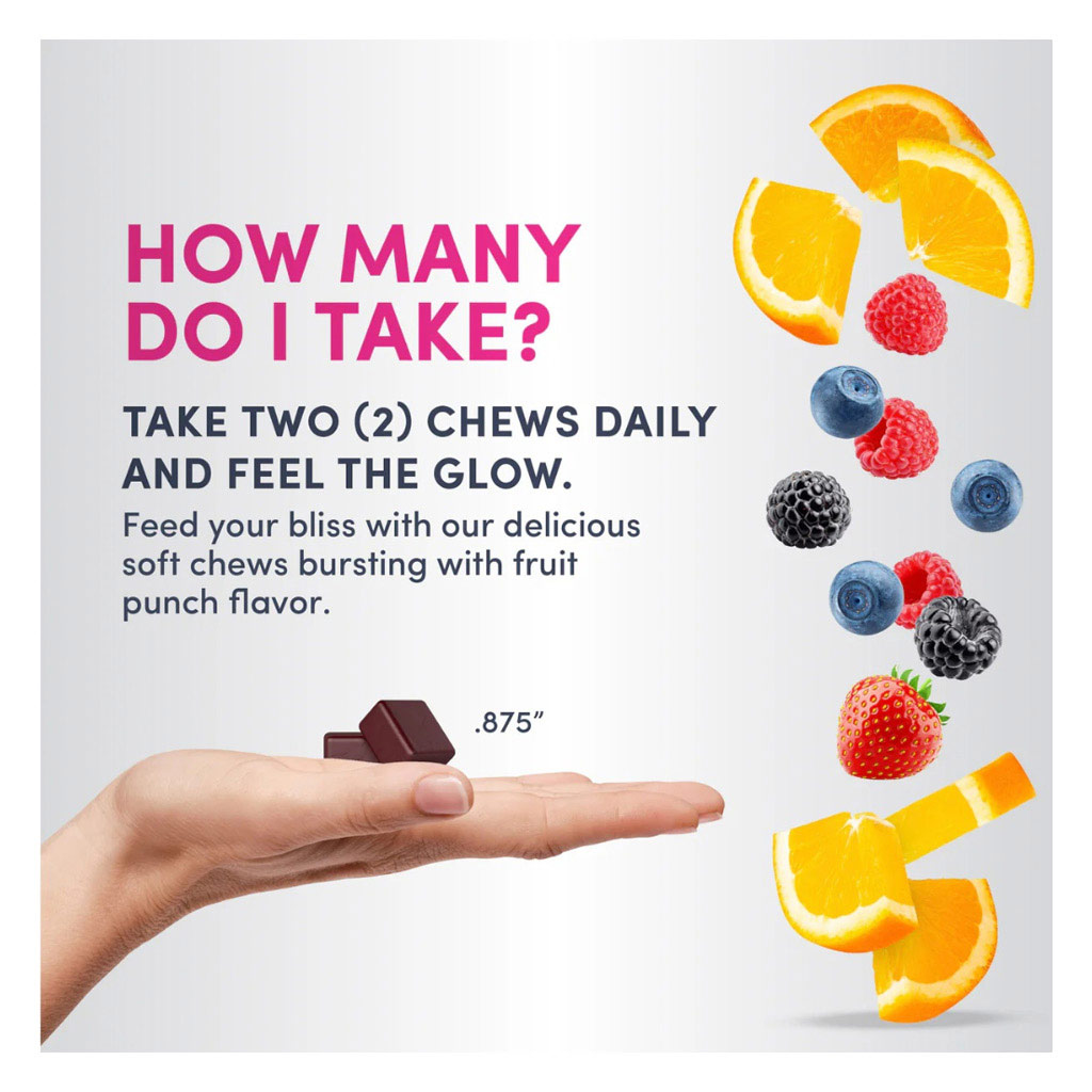 NeoCell Collagen Chews, Beauty Bursts For Skin, Hair And Nails, Fruit Punch Soft Chews, Pack of 60's