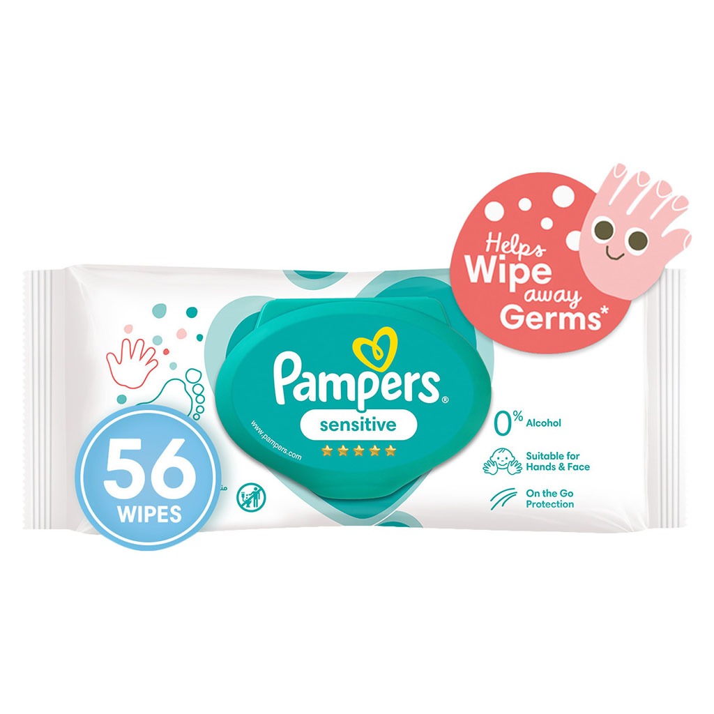Pampers Sensitive Baby Wet Wipes, Pack of 56's