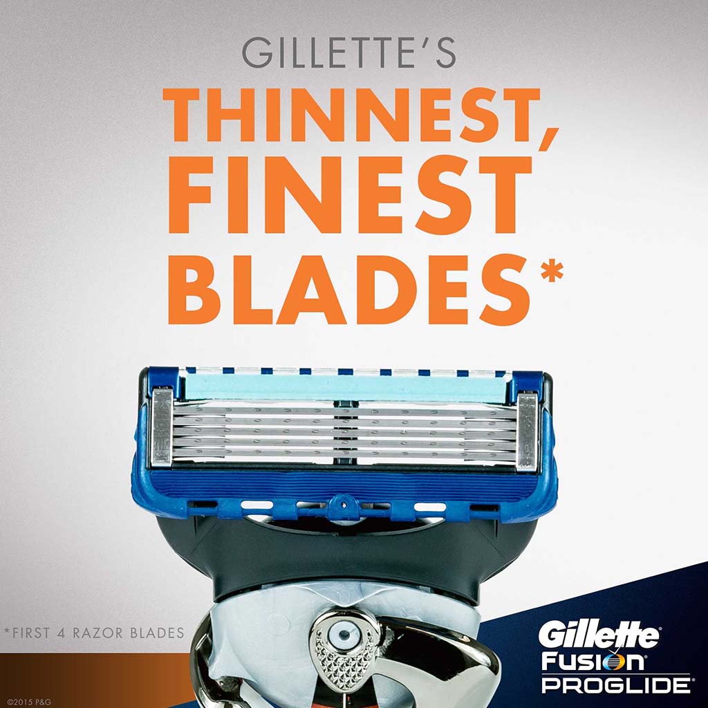 Gillette Fusion 5 ProGlide Men's Razor With Flex Ball Technology, Pack of 1 Handle + 2 Blades