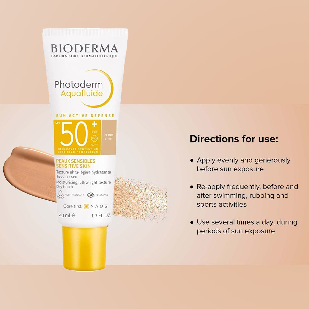 Bioderma Photoderm Aquafluide Very High Protection Sunscreen With SPF50+ & PA++++ - Light Tinted 40ml