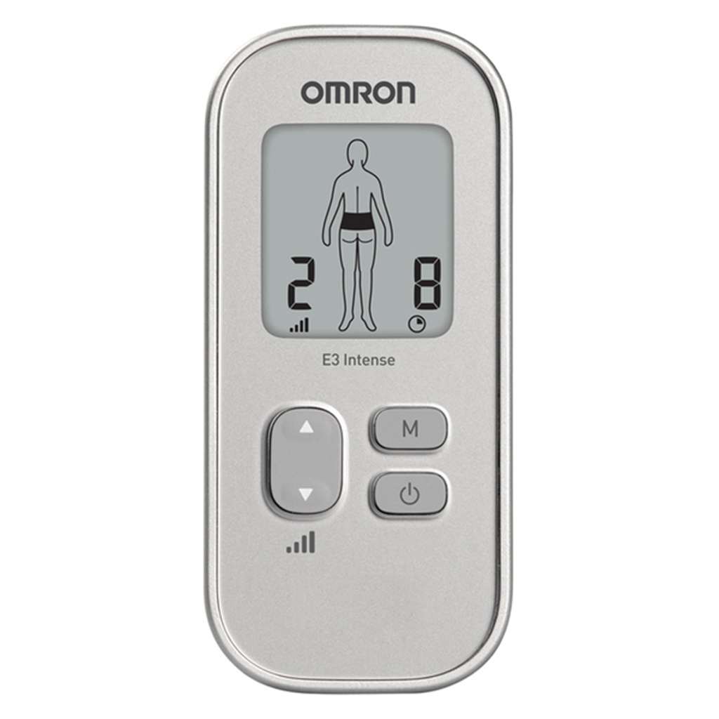 Omron Pain Reliever Portable E3 Intense Silver TENS Massager HV-F021-EV Electronic Nerve Stimulator