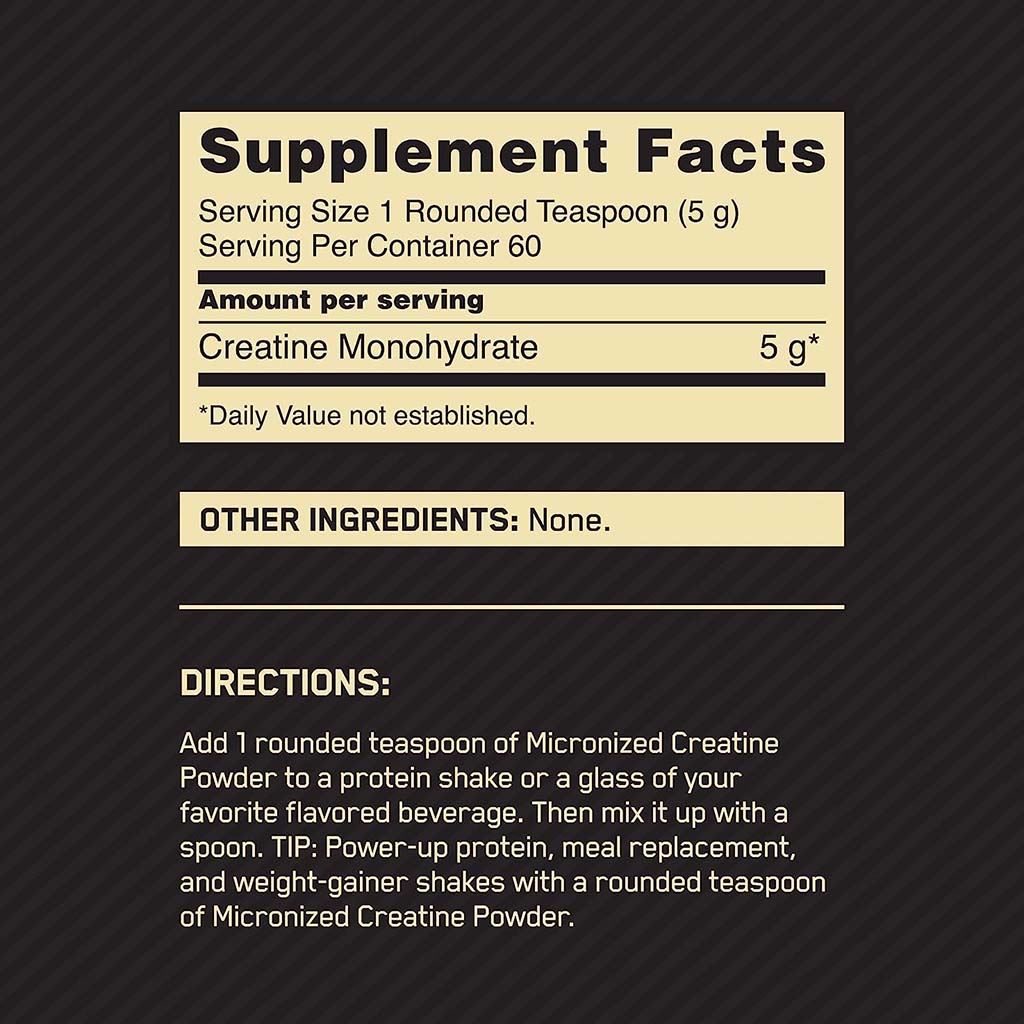 Optimum Nutrition Micronized Creatine Powder For Muscle Strength 300g