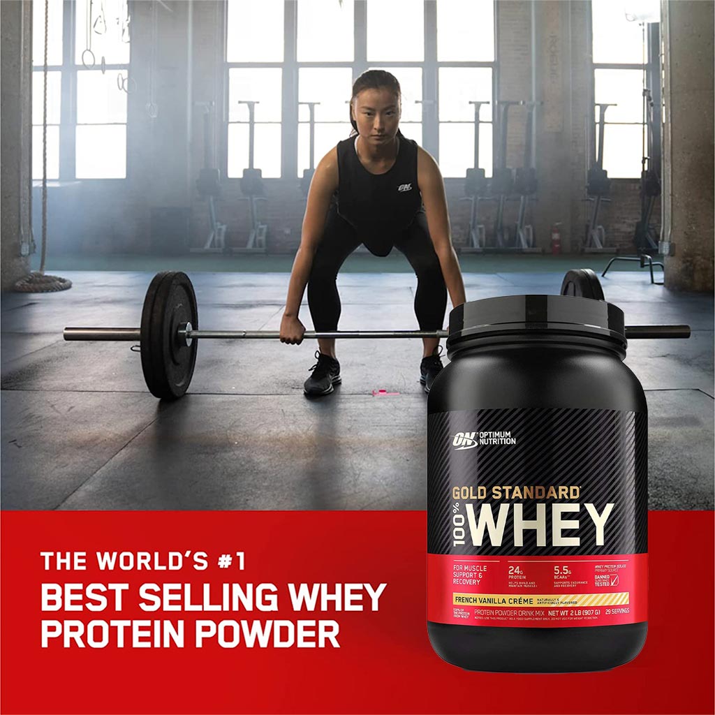 Optimum Nutrition Gold Standard 100% Whey French Vanilla Cream Protein Powder 2lb