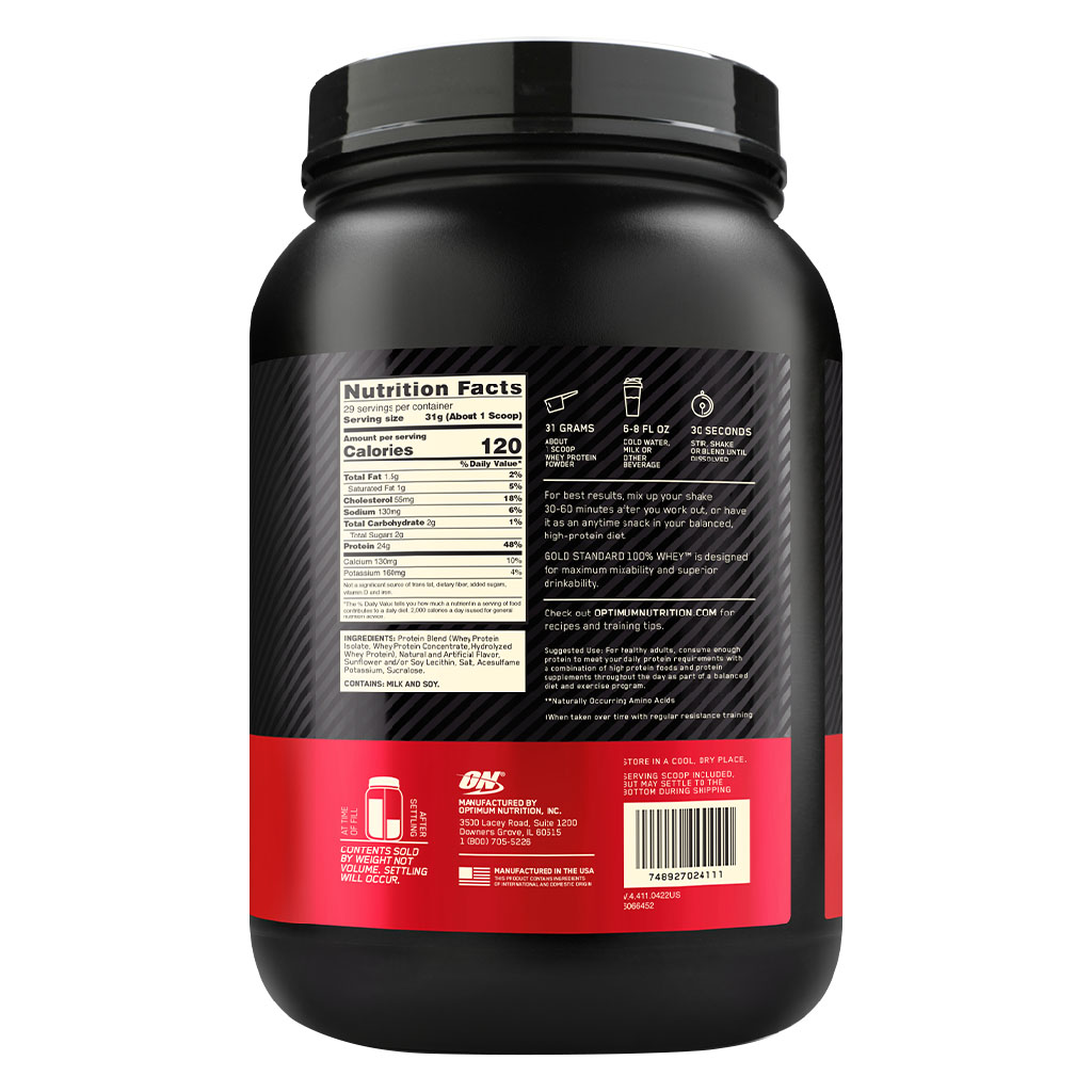 Optimum Nutrition Gold Standard 100% Whey French Vanilla Cream Protein Powder 2lb