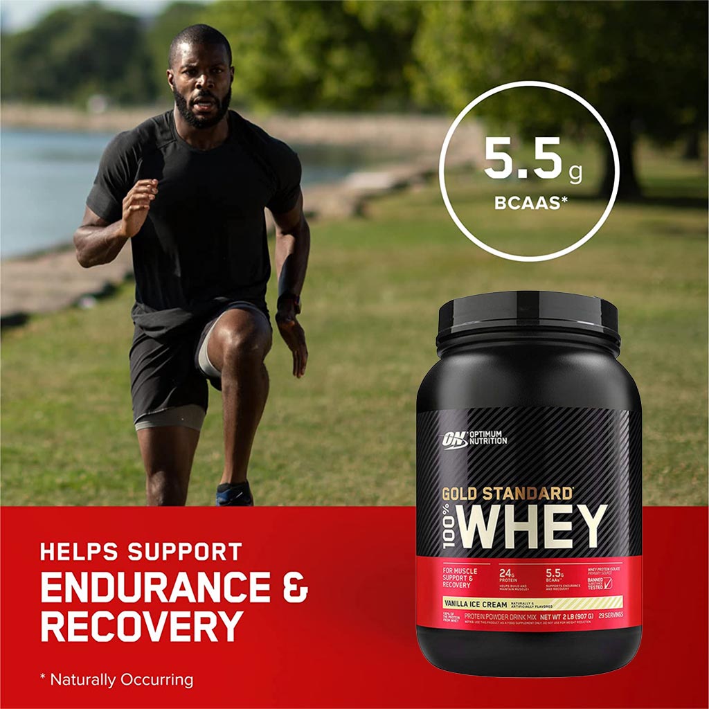 Optimum Nutrition Gold Standard 100% Whey Vanilla Ice Cream Protein Powder 1.98lb