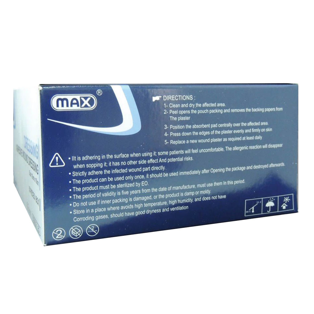 Max Adhesive Wound Dressing 10 cm x 15 cm, Pack of 50’s 