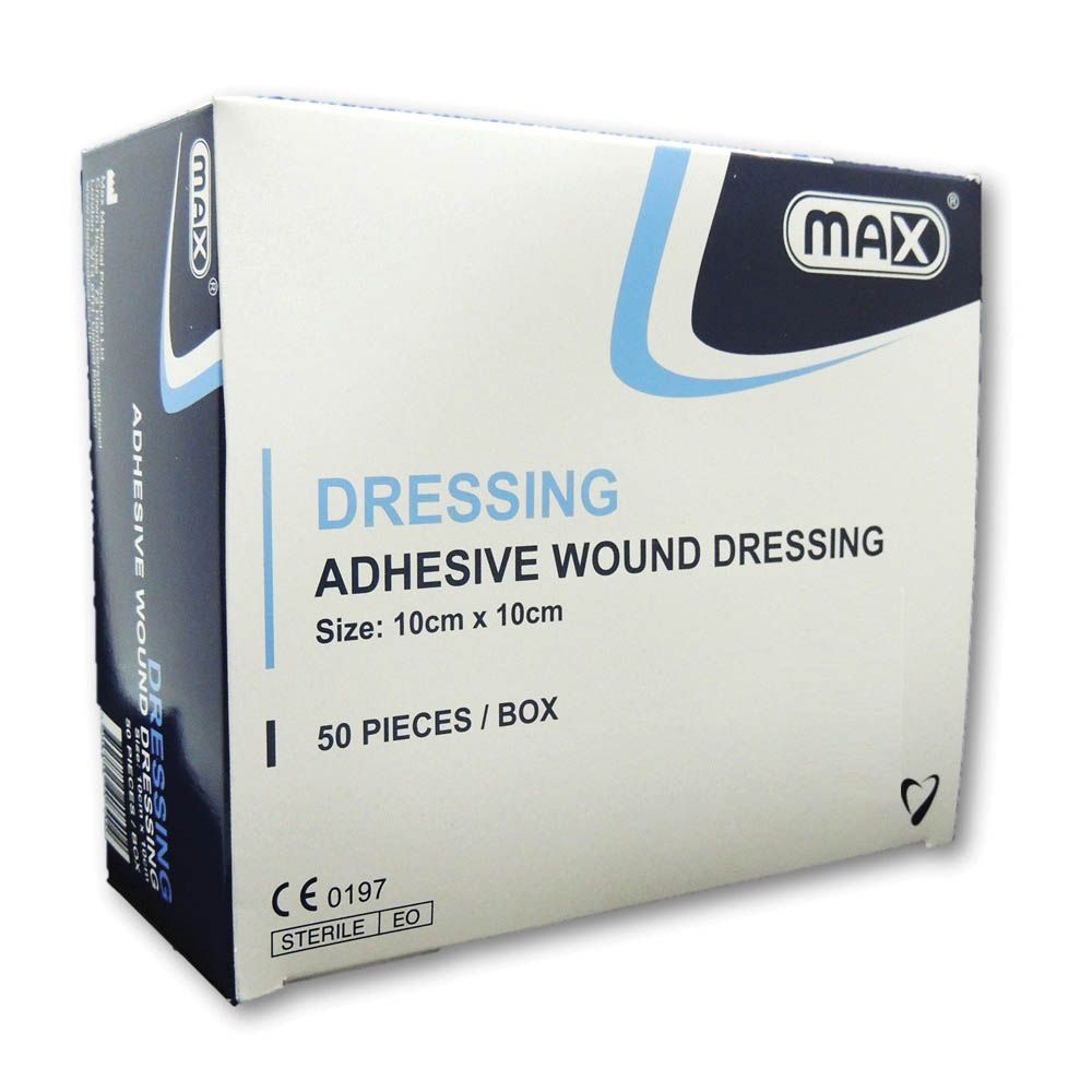 Max Adhesive Wound Dressing 10 cm x 10 cm 50's