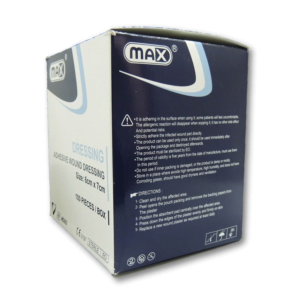 Max Adhesive Wound Dressing 6 cm x 7 cm 100's