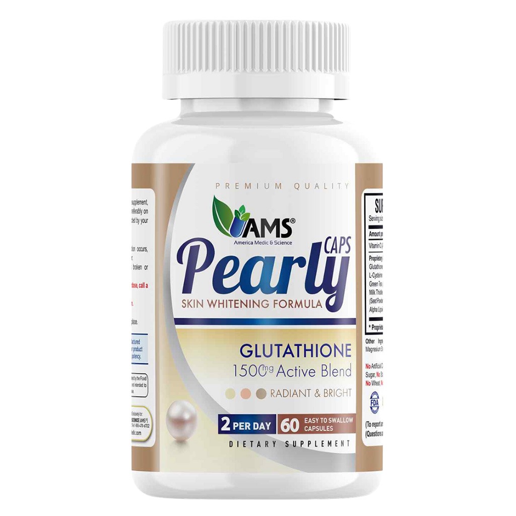 AMS Pearly Skin Whitening Glutathione Supplement Capsules For Radiant & Bright Skin, Pack of 60's